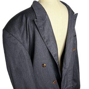 VTG Van Gils Blazer Sport Coat Mens Size 46 Grey Pure New Wool Grey